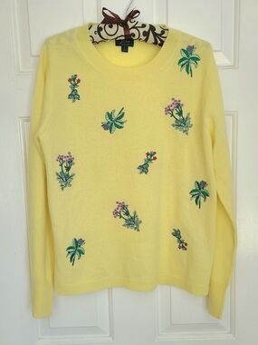 J.Crew Embroidered Cashmere Crewneck